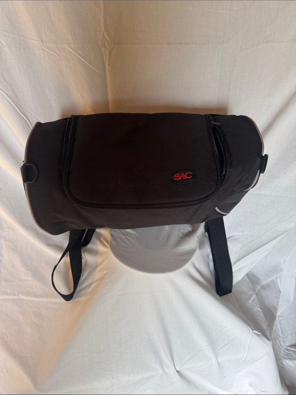 Black Men's Messenger Bag with Front Flap and Adjustable Strap